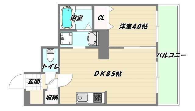 大阪市淀川区西三国１丁目の賃貸マンションの間取り