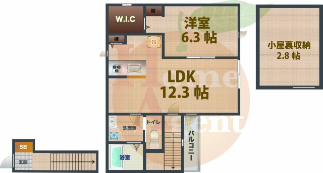 【間取り】 | レガーメ宮田 | 1LDKのお部屋です。