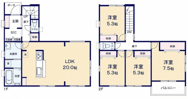 【参考プラン】 | 横浜市旭区今宿1丁目 売地 全1区画 | 【建物プラン例】
建物価格1,920万円（税込）
「こんな間取りにしたい」をカタチに！間取り作成無料