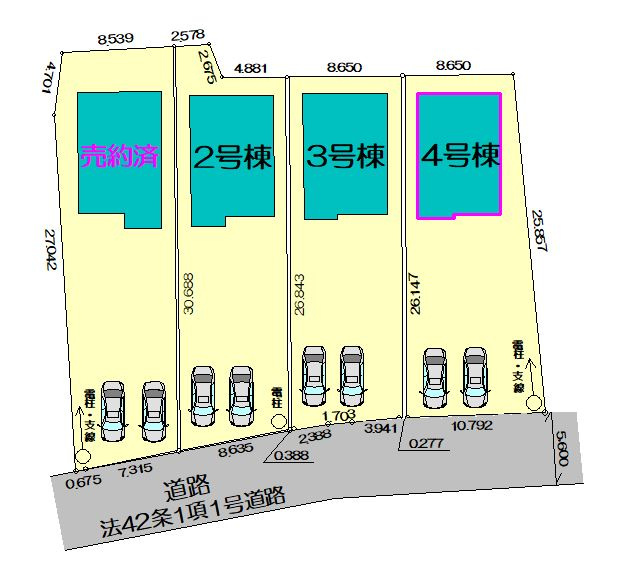Livele Garden.S 第1栃木都賀町平川の区画図|〇区画図〇
土地面積252.45㎡　76.3坪