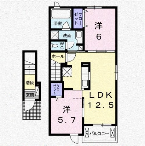 ポート　レーゼ木太Ｂの間取り