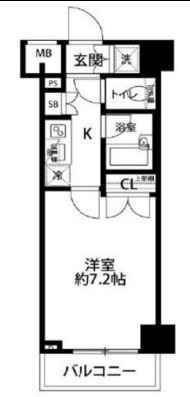 パレステュディオ新宿パークサイド　　２０６の間取り