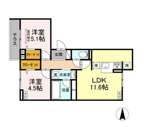ヴィラアンムート赤堤の間取り