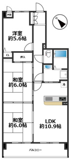 【間取り】 | 朝日プラザ兵庫駅前通 | 現状の間取り（3LDK）♪