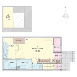 あんしん+海岸通08-1034の間取り