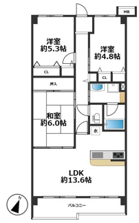 【間取り】 | コープ野村高取台