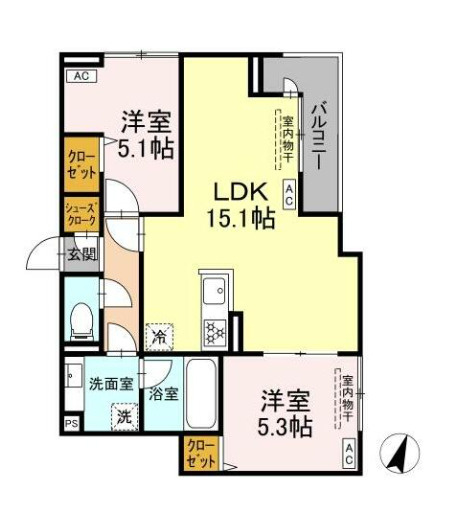 セレスティア船橋Ⅱの間取り