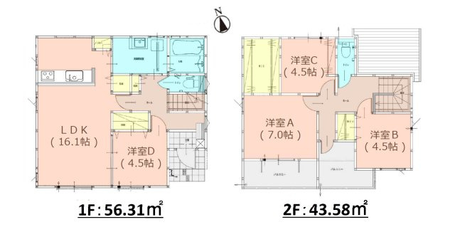 大野城市大城2丁目第3-1棟（1号棟）の間取り