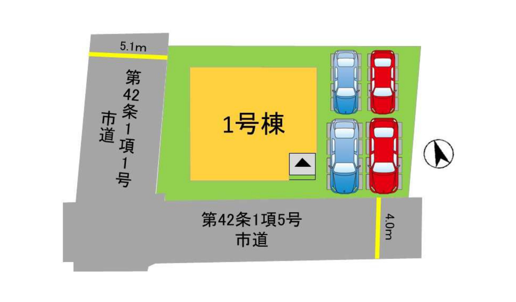 大野城市大城2丁目第3-1棟（1号棟）の区画図|配置図