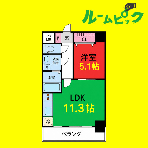 CLAIR HEIWA　名古屋市賃貸　仲介手数料無料の間取り