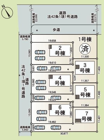 土浦市生田町　第4　新築戸建　6号棟の区画図|区画図です♪