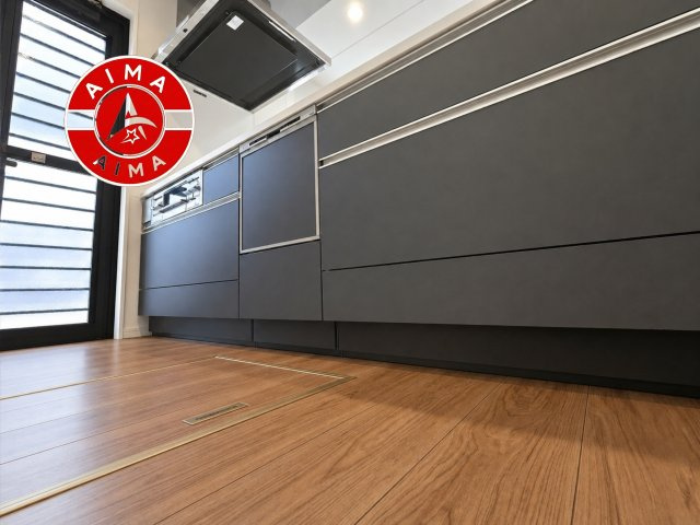 S・糟屋郡粕屋町甲仲原2丁目第4-2棟（1号棟）の内観：施工例|キッチン。グリル・食器洗い乾燥機・浄水器も完備。