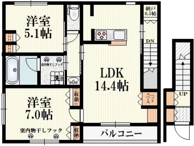 Ｍａｉｓｏｎ　Ｓｕｎの間取り|★１フロア２世帯★最上階角部屋★
