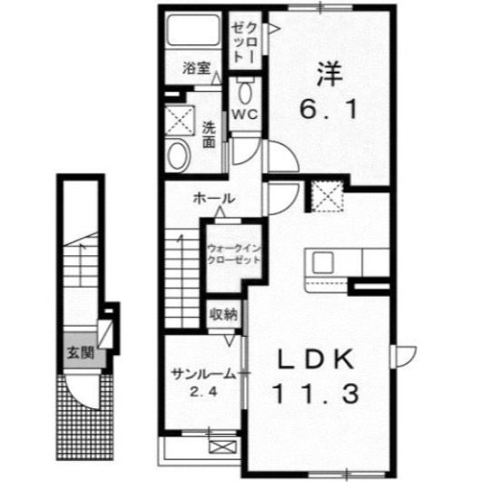 【間取り】 | アルバ本庄　Ａ
