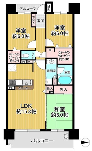 ウィズ勝田台の間取り