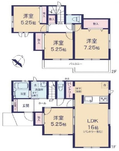 水戸市曙町1番37　新築戸建て　B号棟の間取り|間取り図です♪
実際の空間の広さや陽当たり、風通しなどは現地でご確認できます♪