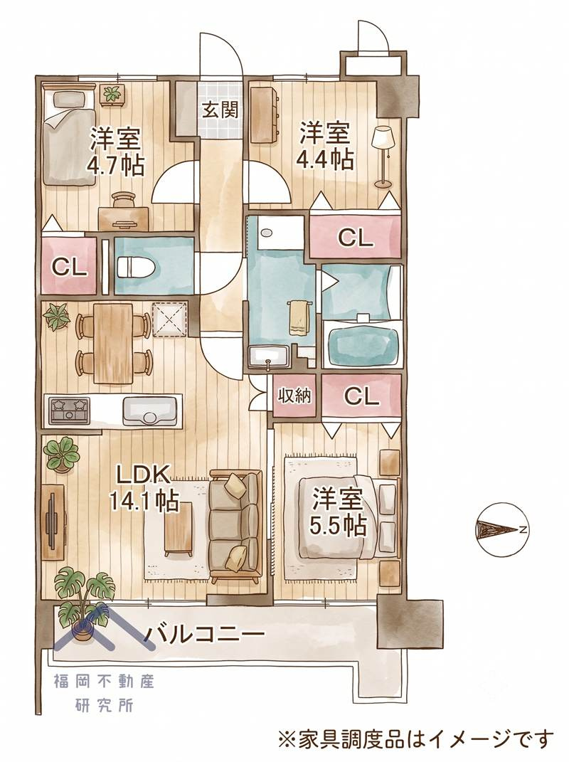 エクシーマンション佐賀駅前弐番館の間取り