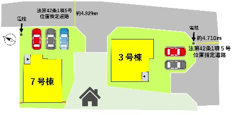 宇土市松原町の中古テラスハウスの区画図