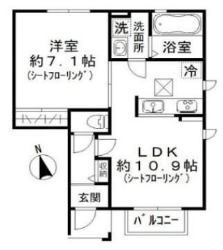 【間取り】 | Aura（アウラ） | 築浅！1LDKの間取りです！