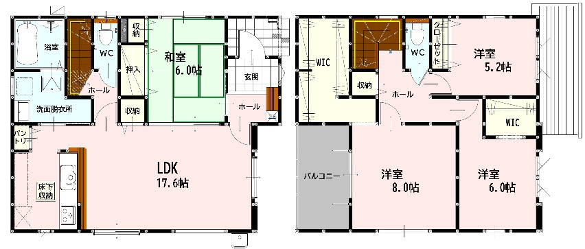 宇土市松原町の新築一戸建の間取り