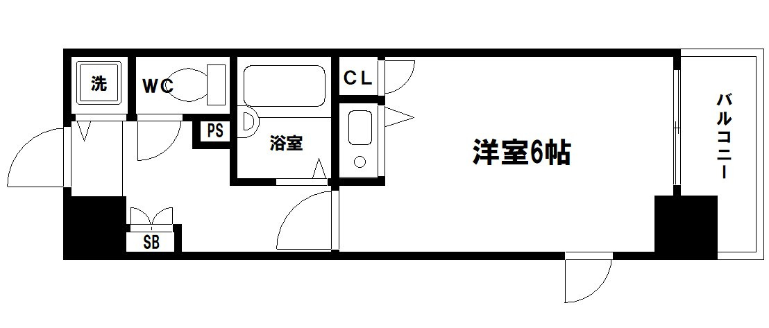 リーガル天神橋の間取り|※反転間取りになります。