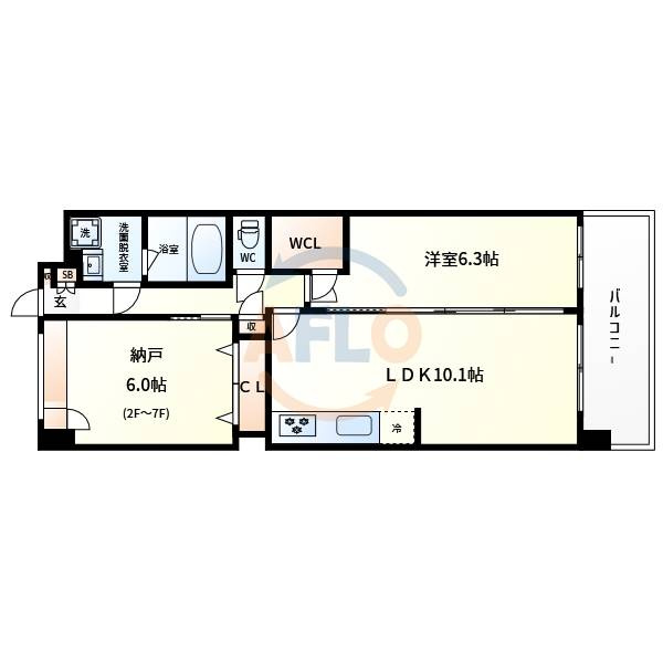スプランディッド難波WESTⅡ　栄小学校区の間取り|スプランディッド難波WESTII　間取り
