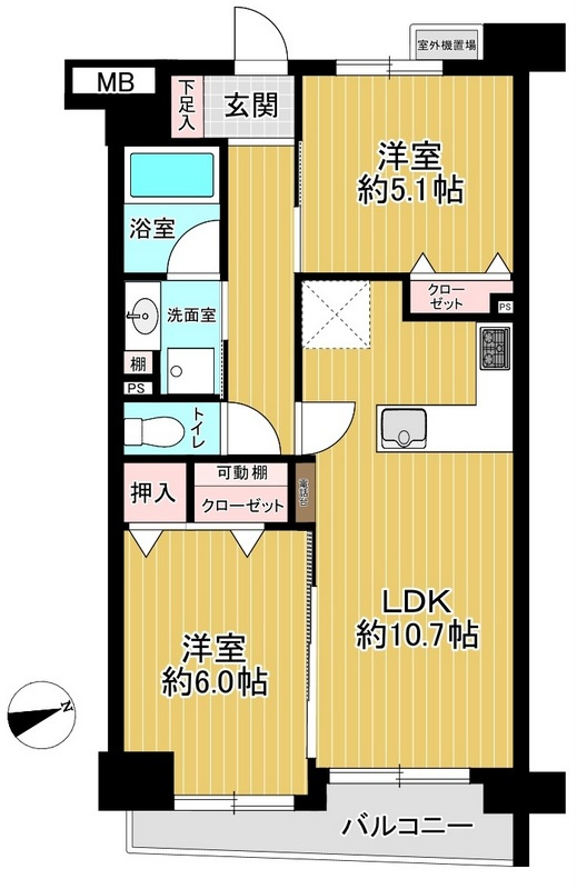 ベルシャトゥ金町の間取り|◆L字型対面式キッチン◆全居室採光・収納あり