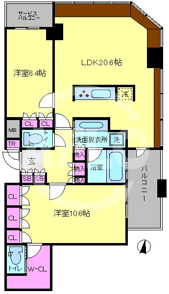 ディーグラフォート大阪NYタワー肥後橋　西船場小学校区の間取り|ディーグラフォート大阪NYタワー肥後橋　間取り