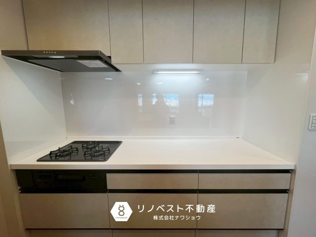 エルグリーンたつみのキッチン|切った食材や完成した料理の置き場所も十分確保。
収納力もバッチリで、盛り付け用のお皿の収納もスッキリ収納◎