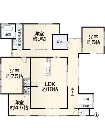 円座町　戸建の間取り|リフォーム完成後の間取り図です。