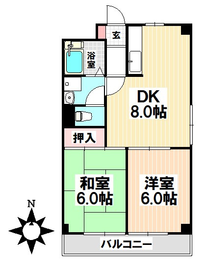 【間取り】 | フラワーハイツツボイ