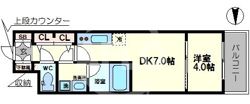 レオンコンフォート難波南の間取り|レオンコンフォート難波南　間取り