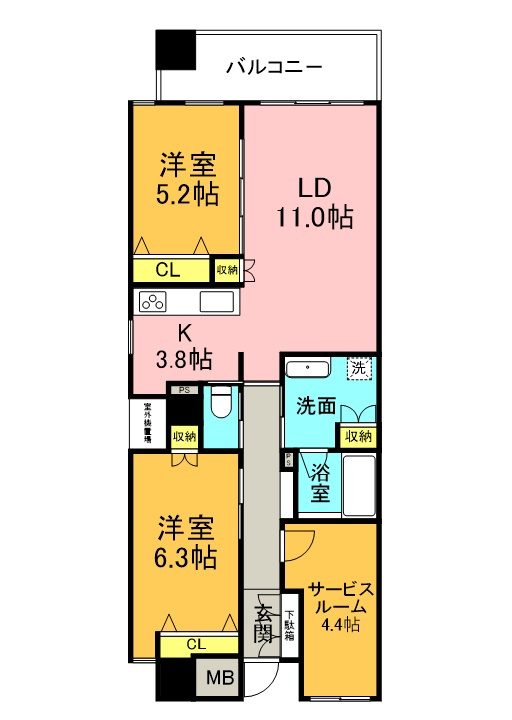 ティアレ首里桃原町の間取り