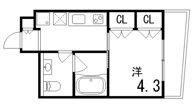 神戸市東灘区深江北町３丁目の賃貸マンションの間取り