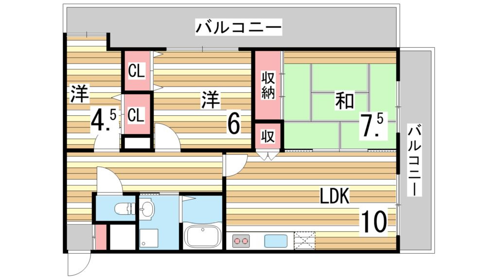 神戸市東灘区田中町２丁目の賃貸マンションの間取り