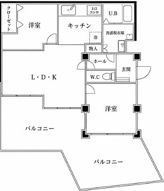 神戸市灘区篠原台の賃貸マンションの間取り