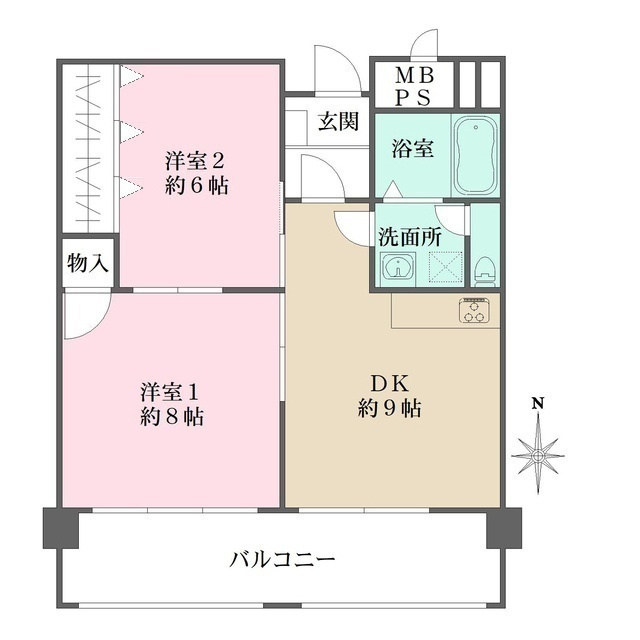 神戸市東灘区住吉本町１丁目の賃貸マンションの間取り