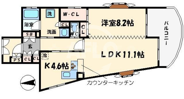 ル・パピヨン2の間取り|ルパピヨン２　独立した間取り