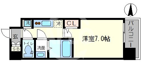 エグゼ難波南Ⅴの間取り|エグゼ難波南Ⅴ　間取り