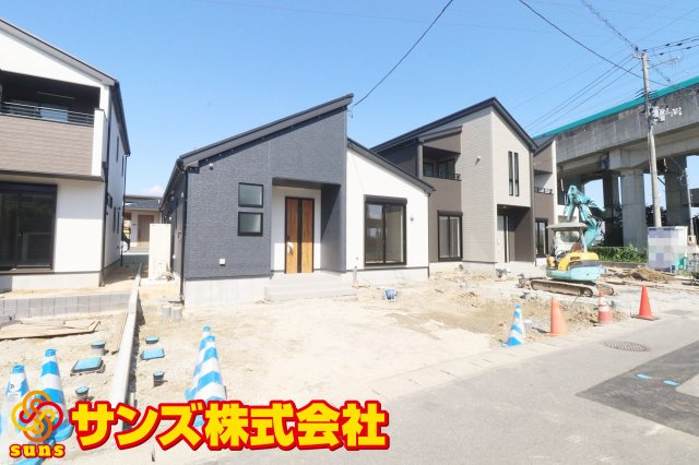 郡山市富久山町久保田字岡ノ城　　　３号棟　　　行健小学校、行健中学区の外観|南西側から見た区画全体外観CGパース♪