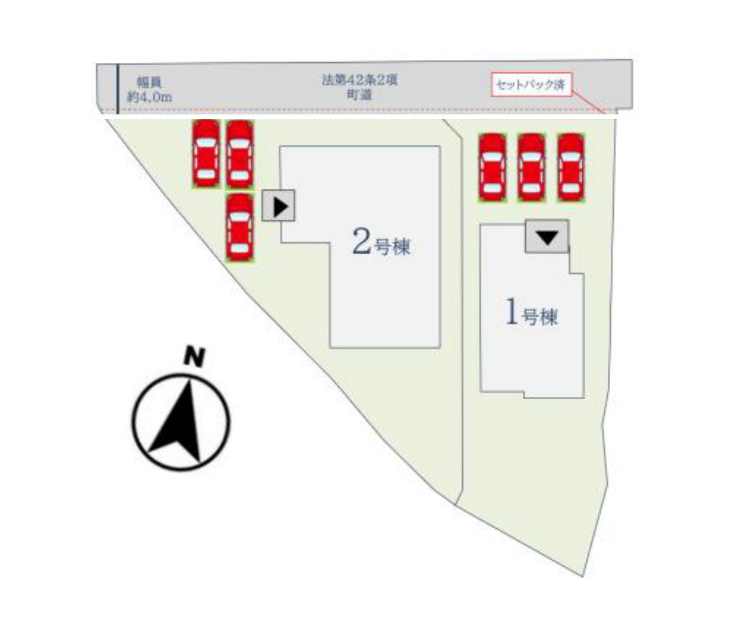 三養基郡みやき町原古賀第9-2棟（1号棟）の区画図|配置図（1号棟）