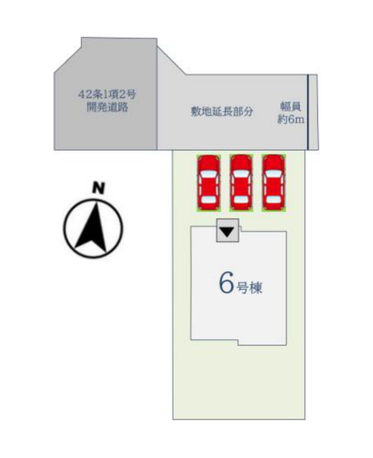 三養基郡上峰町大字坊所第10-1棟（6号棟）の区画図|配置図