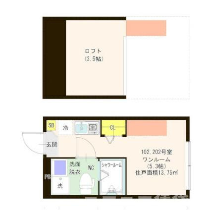 板橋区蓮根２丁目のアパートの間取り