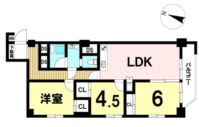 【間取り】 | 光ハイム | 3LDKは、リビングダイニングキッチンと3つの居室がある間取り。ファミリー層に非常に人気の高い間取りで、広々としたリビングで家族団らんを楽しみ、個室でプライベートな時間も確保できるのが大きな魅力です。