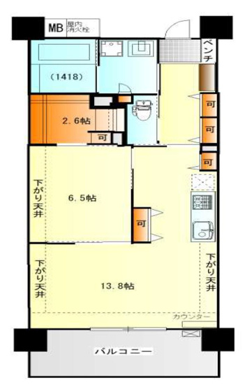 【間取り】 | ダイヤモンドライフ森の里ヒルズ | 1LDKは、リビングダイニングキッチンと独立した居室がある広々とした間取りで、広々とした空間で快適に過ごせます。食事やくつろぎ、睡眠の空間を分けられ、来客時にもプライバシーを保ちやすい点が魅力ですね。