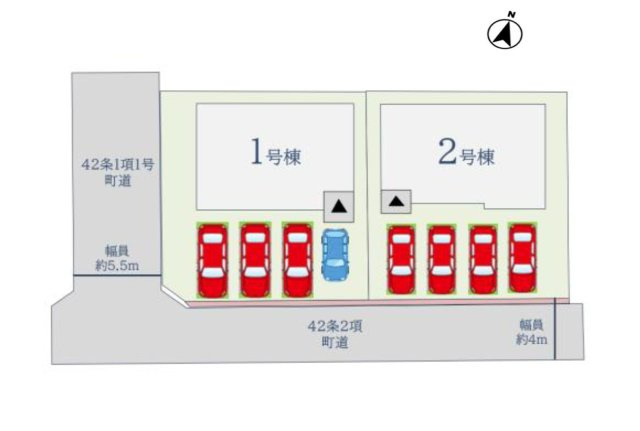 三養基郡上峰町大字坊所第11-2棟（1号棟）の区画図|配置図（1号棟）