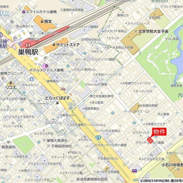 グランデュール六義園の地図