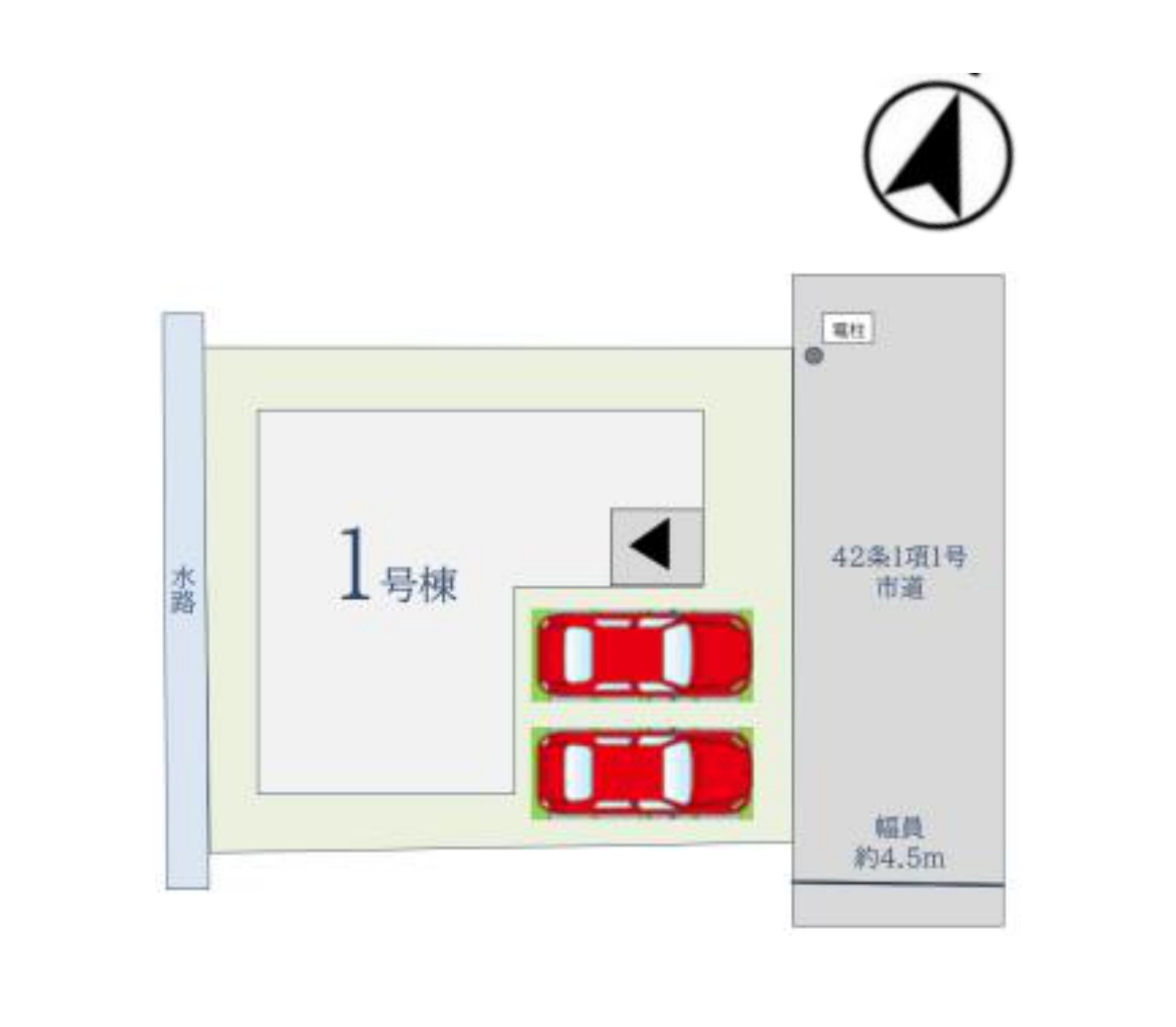 鳥栖市鎗田町第5-1棟（1号棟）の区画図|配置図