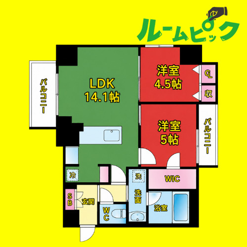 S-RESIDENCE高岳bresa(ブレサ)　名古屋市賃貸　仲介手数料無料の間取り