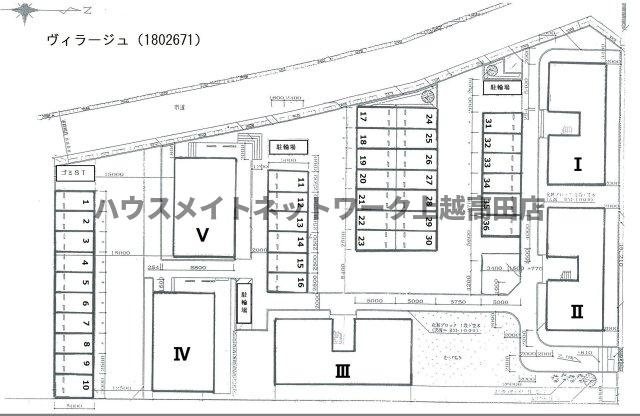 ヴィラージュⅡの区画図|配置図